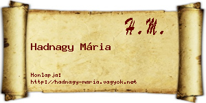Hadnagy Mária névjegykártya