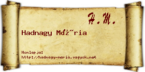 Hadnagy Mária névjegykártya